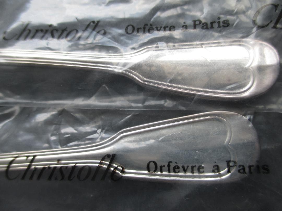 未使用☆仏蘭西高級銀器クリストフルシルバー　コーヒースプーン２本セット　　シノン