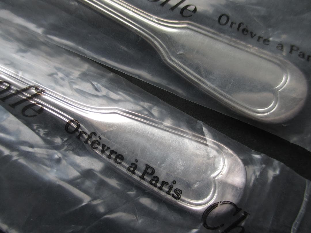 未使用☆仏蘭西高級銀器クリストフルシルバー　コーヒースプーン２本セット　　シノン