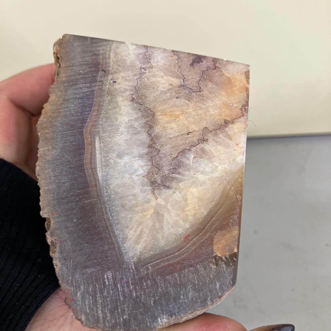 E-壁 天然石 瑪瑙 アゲート スライス 原石 ジオード 置物 パワーストーン