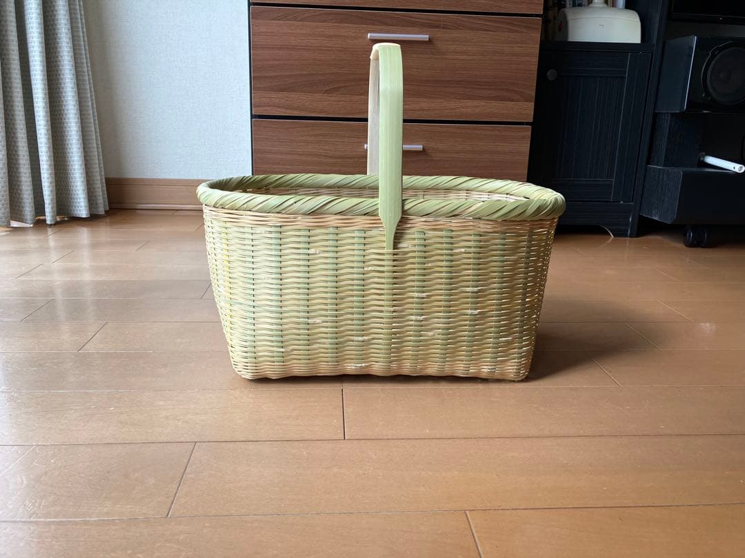 竹細工　買い物かご　Mサイズ3　巻縁B(4)