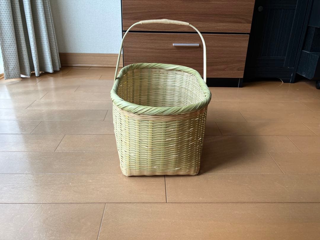 竹細工　買い物かご　Mサイズ3　巻縁B(4)
