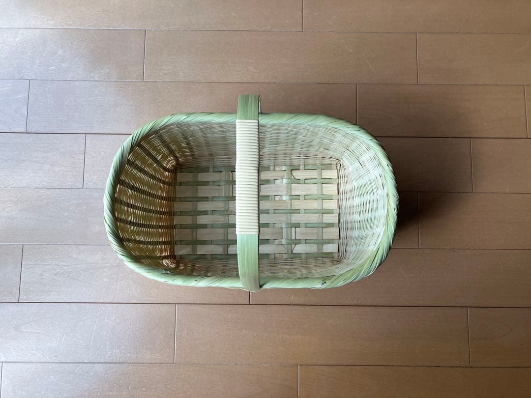 竹細工　買い物かご　Mサイズ3　巻縁B(4)