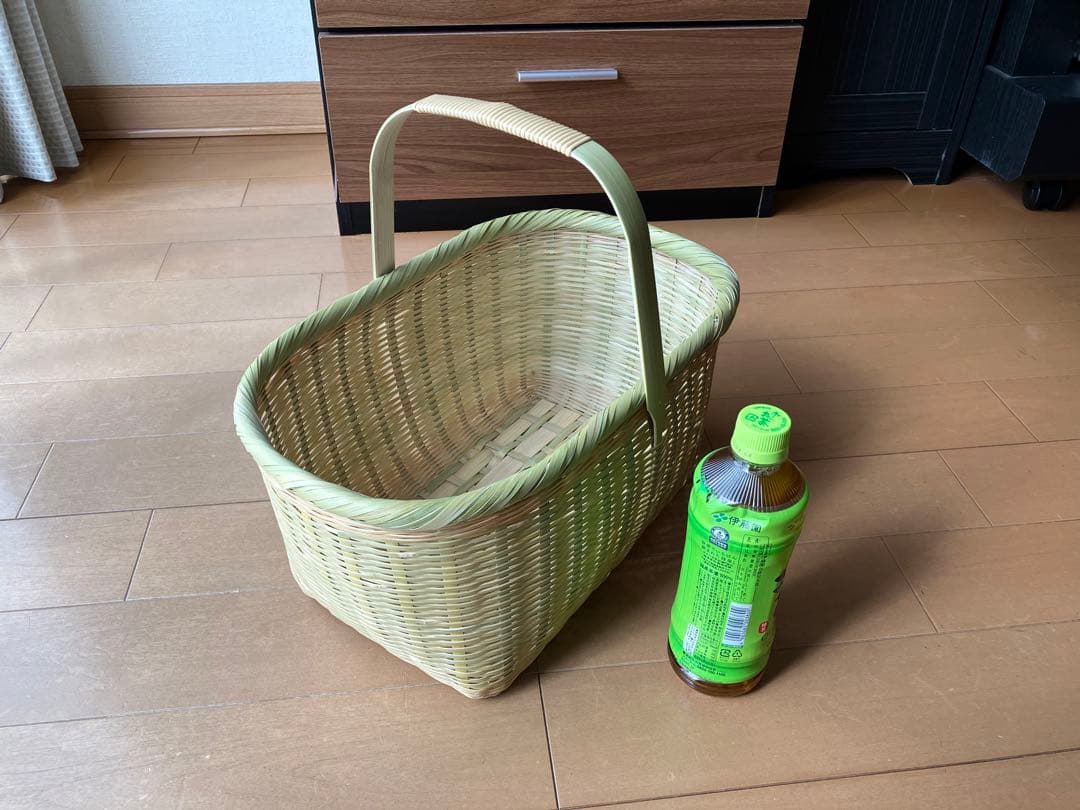 竹細工　買い物かご　Mサイズ3　巻縁B(4)