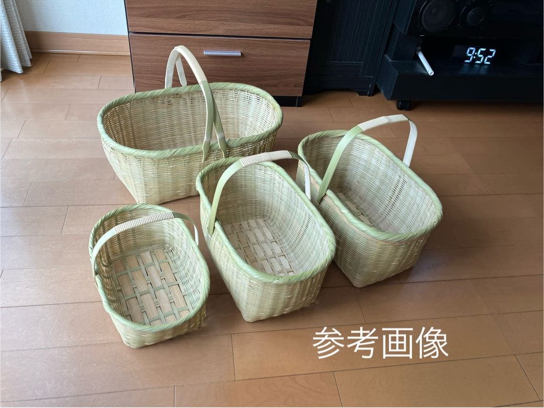竹細工　買い物かご　Mサイズ3　巻縁B(4)