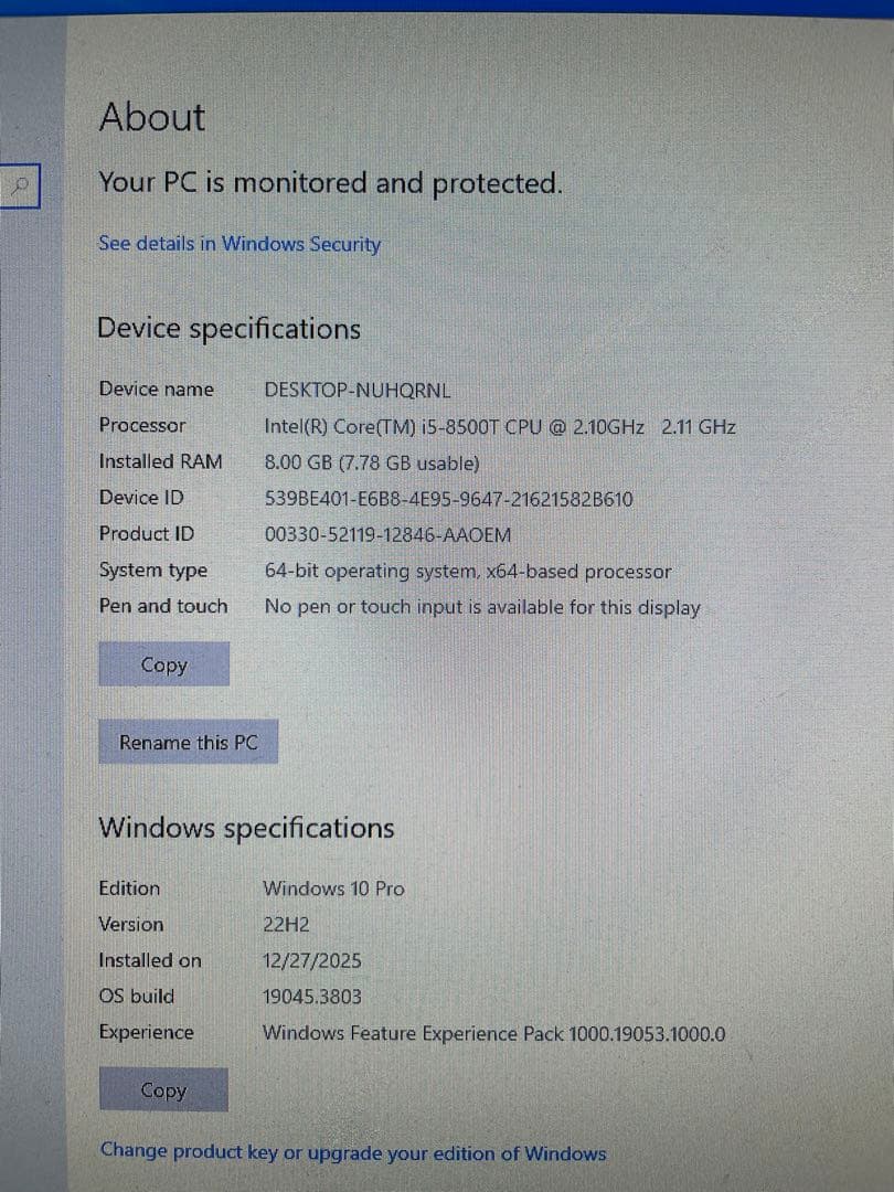 HP EliteDesk 800 G4 DM ミニPC (動作確認OK)