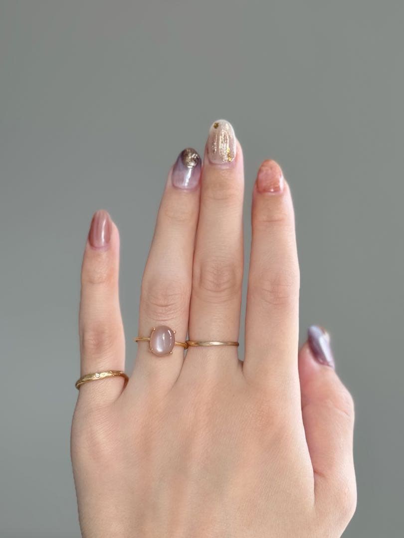 d587 新春特別価格　再…販＊ 天然石リング　ピーチムーンストーン