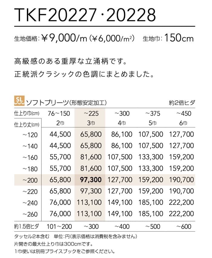 【新品・未使用】定価 140,470円 高級 カーテン 丈183cm