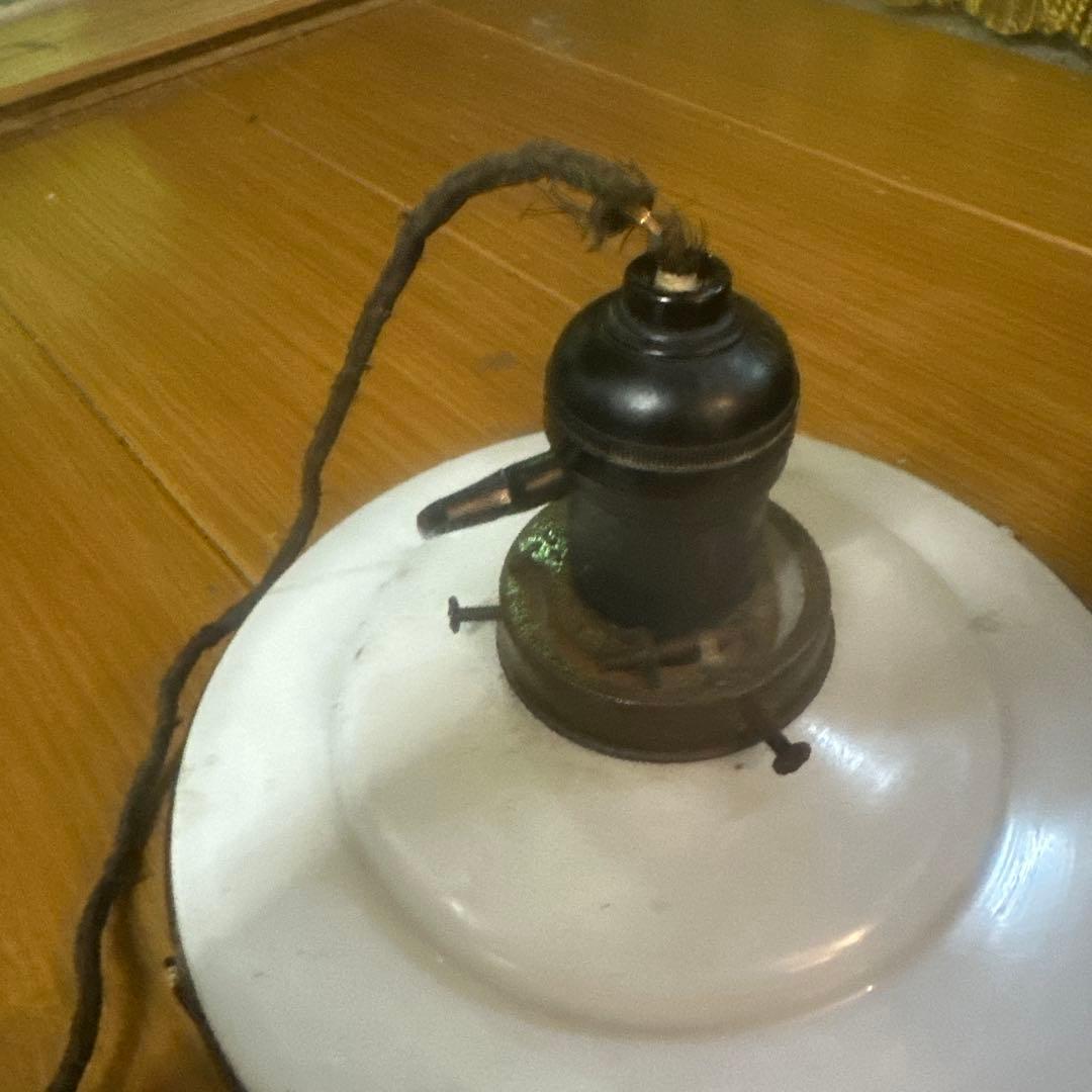 昭和レトロ 吊り下げ照明 ガラスシェード 花柄 ビンテージ 古道具 インテリア