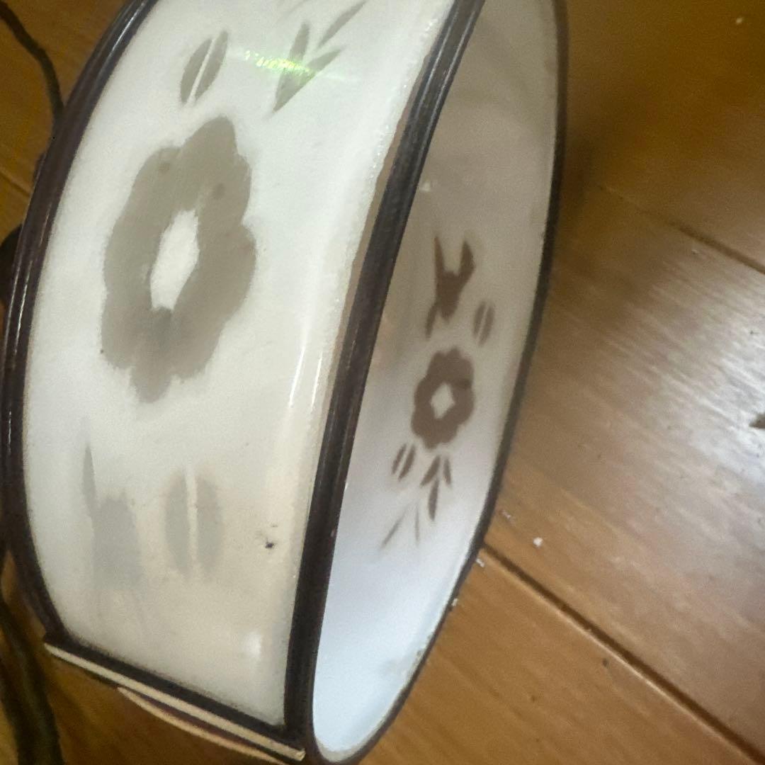 昭和レトロ 吊り下げ照明 ガラスシェード 花柄 ビンテージ 古道具 インテリア