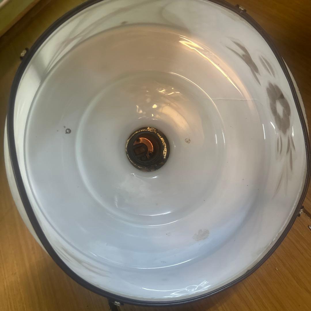 昭和レトロ 吊り下げ照明 ガラスシェード 花柄 ビンテージ 古道具 インテリア