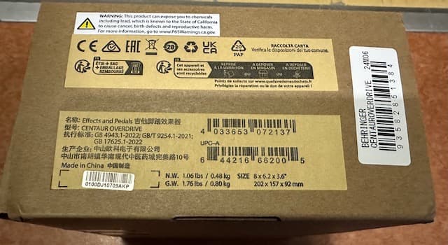 Behringer CENTAUR OVERDRIVE (新品未使用）