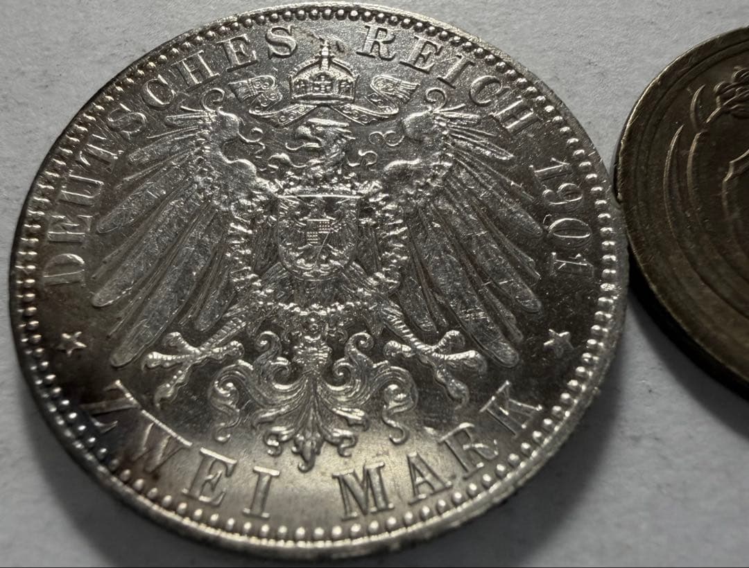 ア*ー様 1904年 ドイツ帝国 プロイセン王国2マルク 銀貨