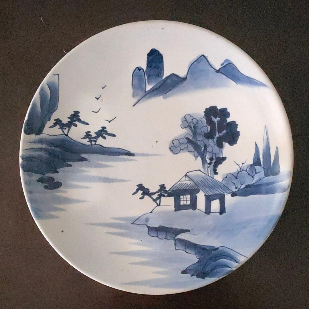 染付　大皿 ２枚組　31cm