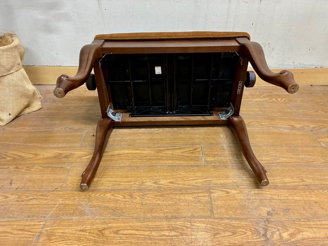 管477☆アンティーク調☆猫脚☆ピアノ椅子☆昇降タイプ