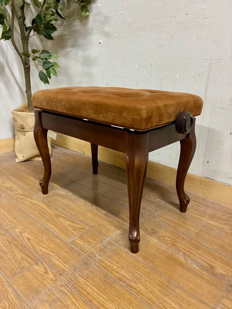 管477☆アンティーク調☆猫脚☆ピアノ椅子☆昇降タイプ