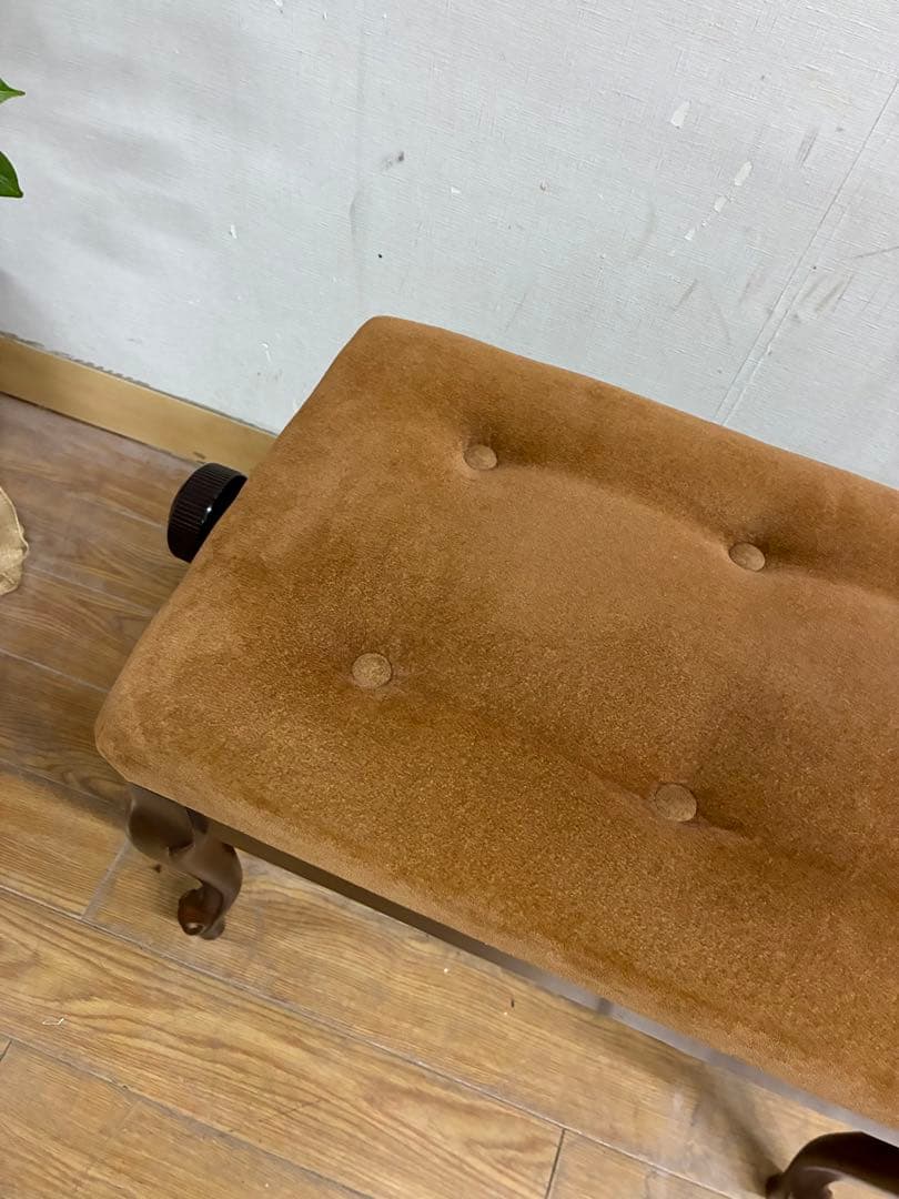 管477☆アンティーク調☆猫脚☆ピアノ椅子☆昇降タイプ
