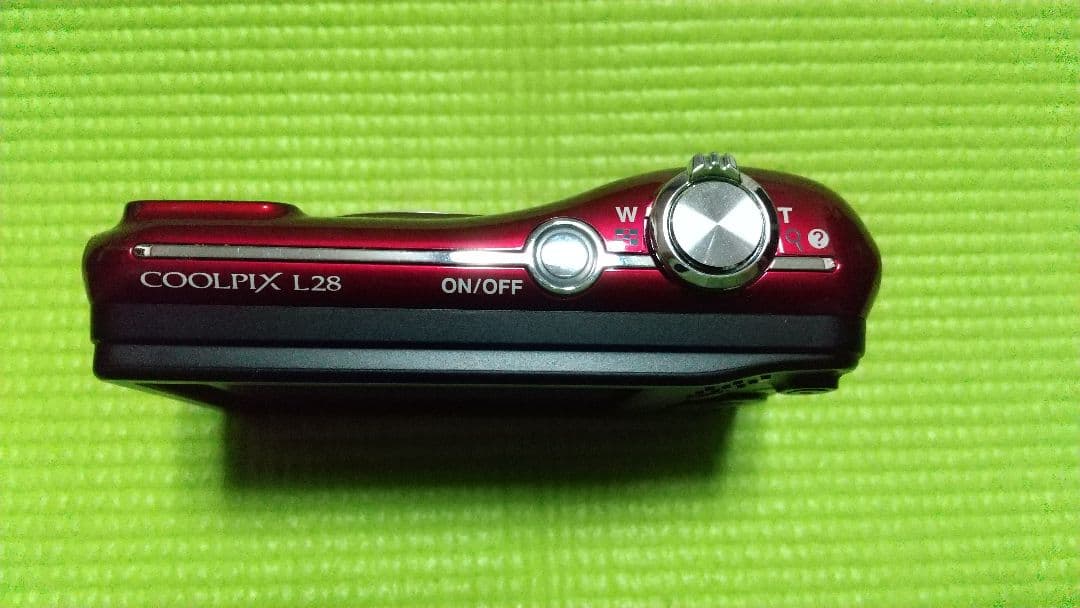 動作確認済 単三電池 NikonCOOLPIX L28レッドSDカード付デジカメ