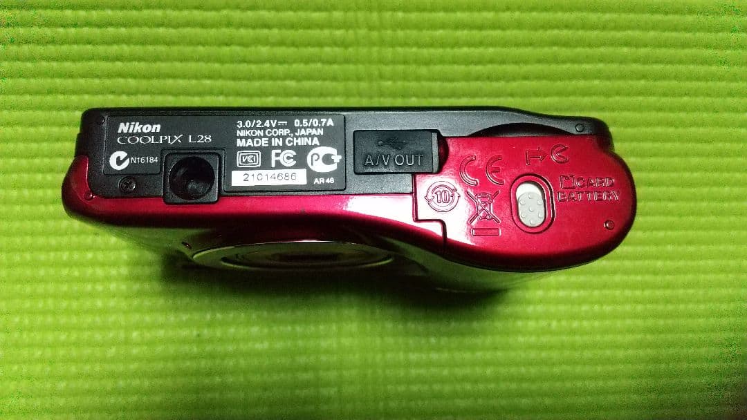 動作確認済 単三電池 NikonCOOLPIX L28レッドSDカード付デジカメ