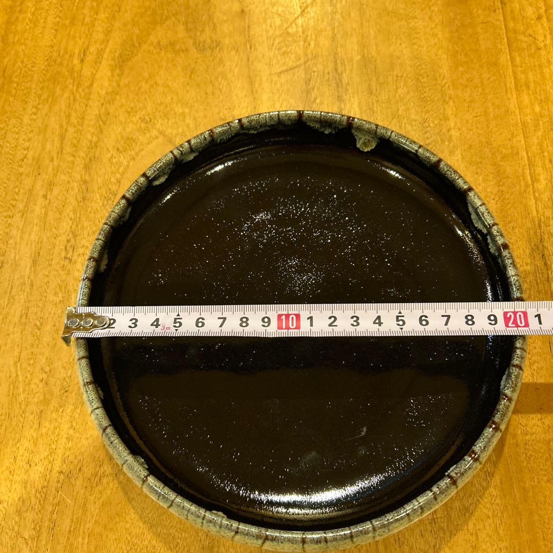 薩摩焼　姶良次郎太窯　黒鉢　浅鉢