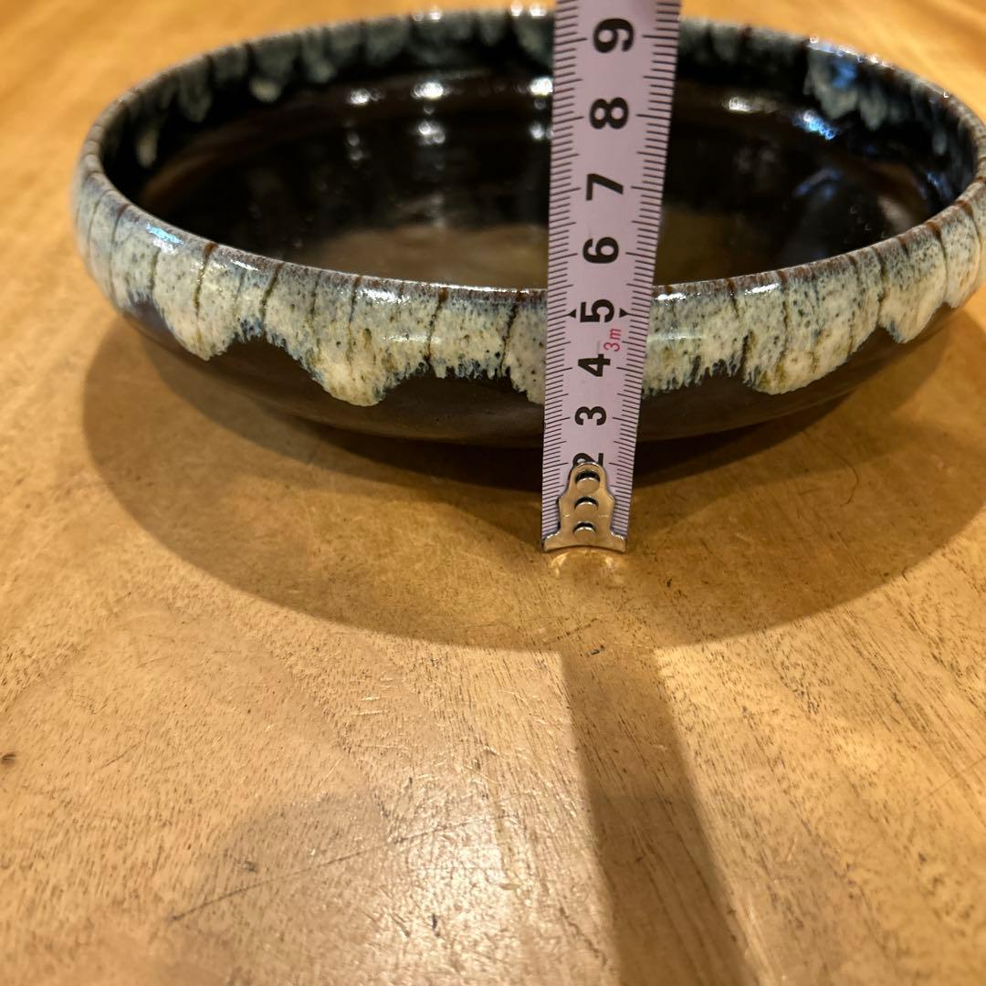 薩摩焼　姶良次郎太窯　黒鉢　浅鉢