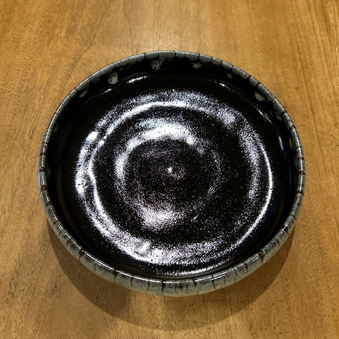 薩摩焼　姶良次郎太窯　黒鉢　浅鉢