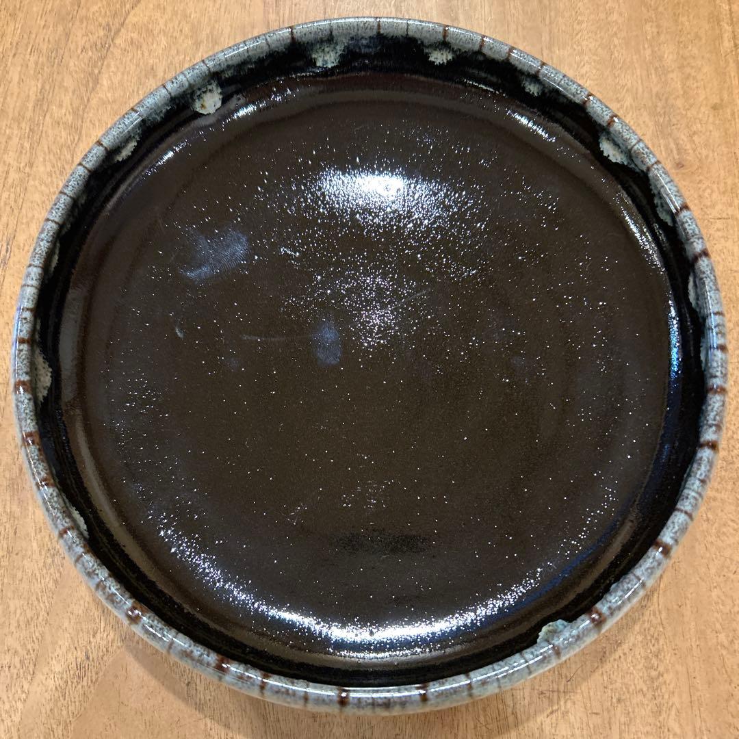 薩摩焼　姶良次郎太窯　黒鉢　浅鉢