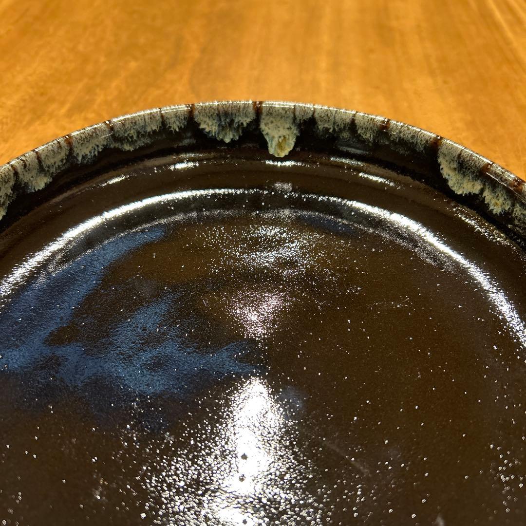 薩摩焼　姶良次郎太窯　黒鉢　浅鉢