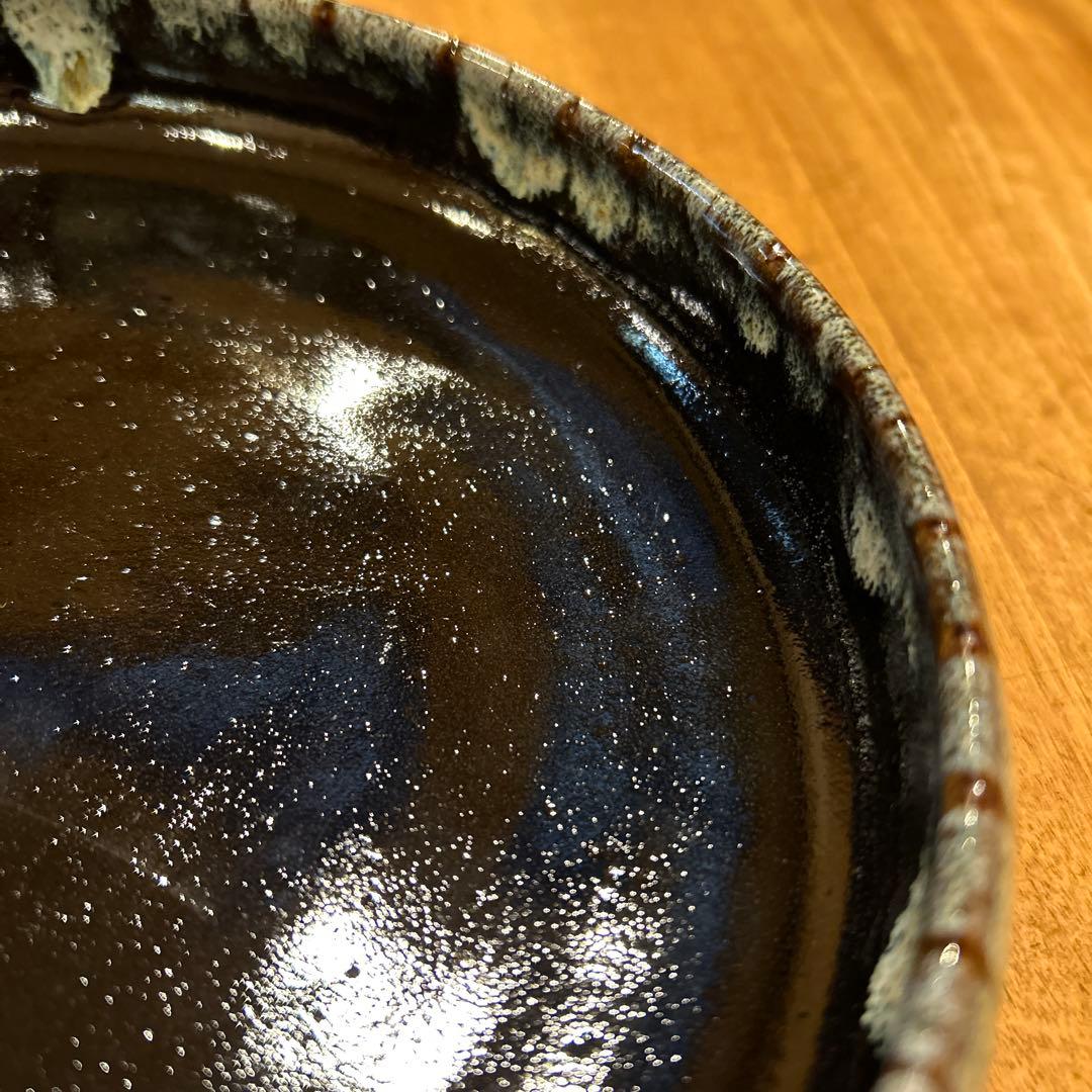 薩摩焼　姶良次郎太窯　黒鉢　浅鉢