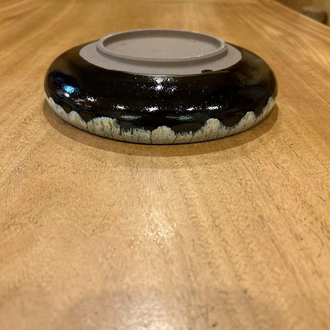 薩摩焼　姶良次郎太窯　黒鉢　浅鉢