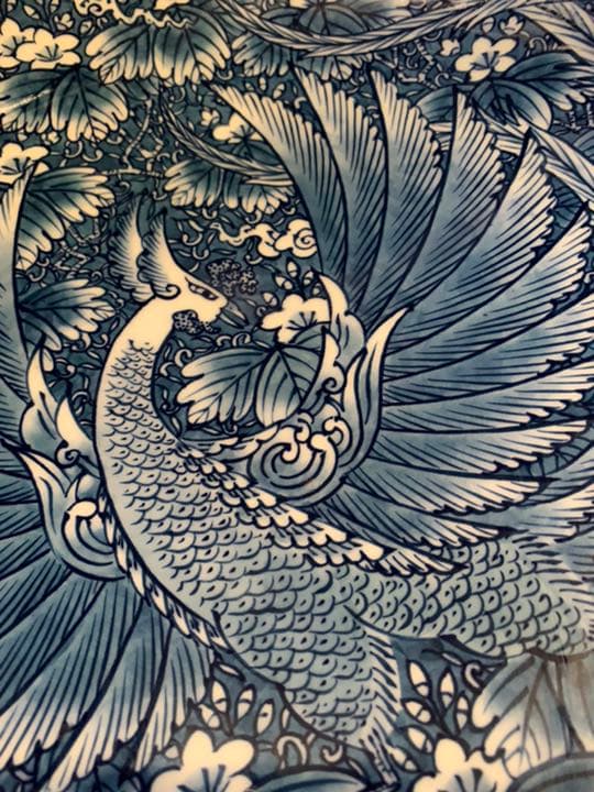 染付け　鳳凰皿