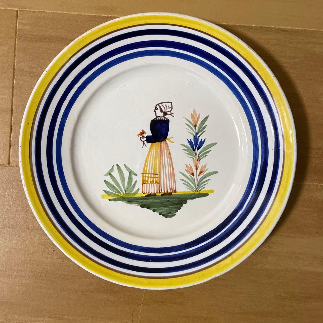 アンティーク カンペール焼き お皿