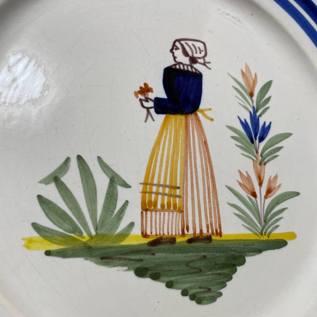 アンティーク カンペール焼き お皿