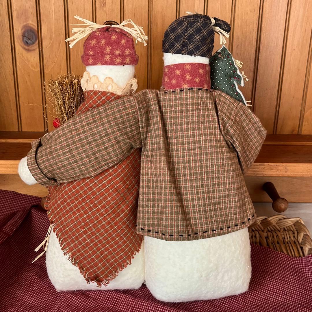 カントリードール　クリスマス　スノーマンペア　雑誌掲載ドール現品