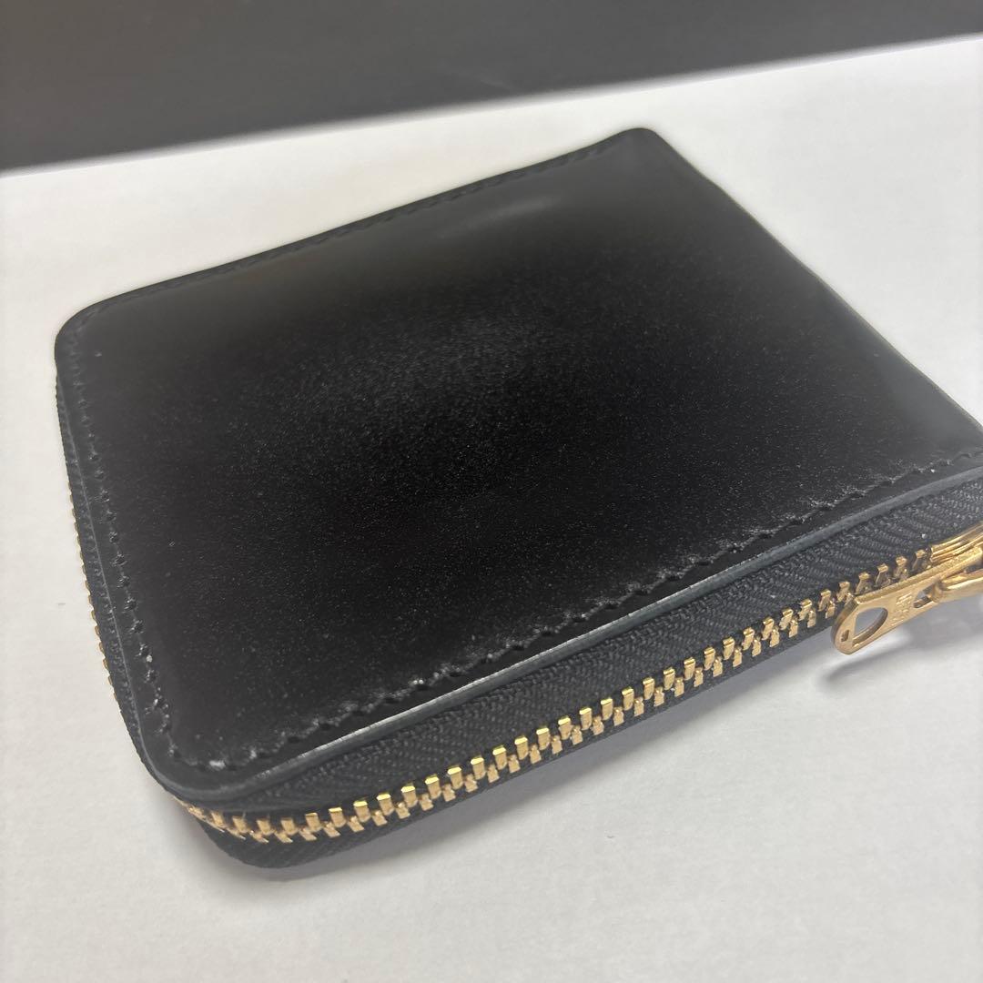 未使用 日本製 高級 コードバン RF折り財布 新喜皮革社 栃木レザー 黒