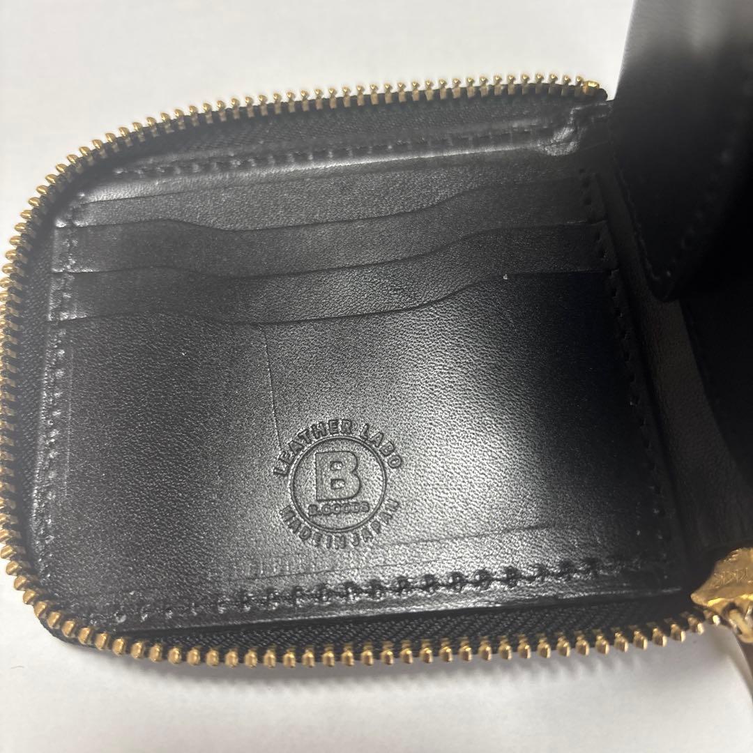未使用 日本製 高級 コードバン RF折り財布 新喜皮革社 栃木レザー 黒