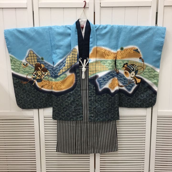 ❪5745❫   ◇  五歳男の子  七五三   羽織・袴10点セット   ◇