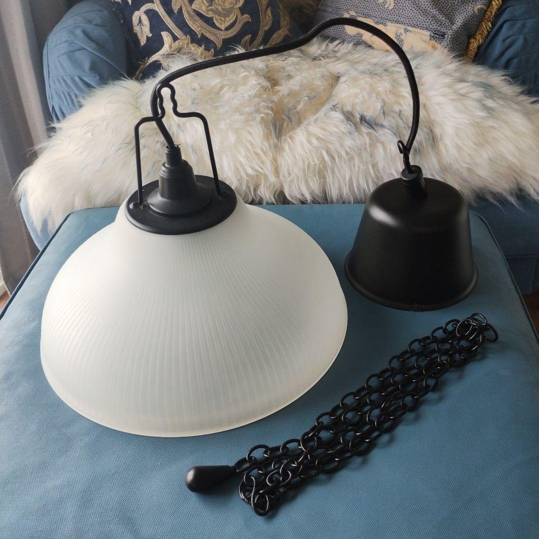 IKEA Sunnanö ペンダントライト ミルクガラス 電球付属 希少廃盤