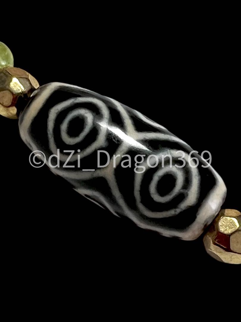 【 高品質 】dZi ジービーズ 西蔵 老玉髄 黒龍眼天珠のブレス