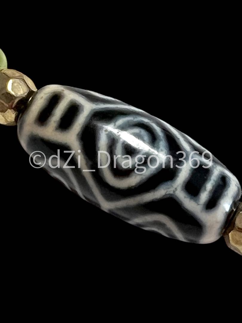 【 高品質 】dZi ジービーズ 西蔵 老玉髄 黒龍眼天珠のブレス