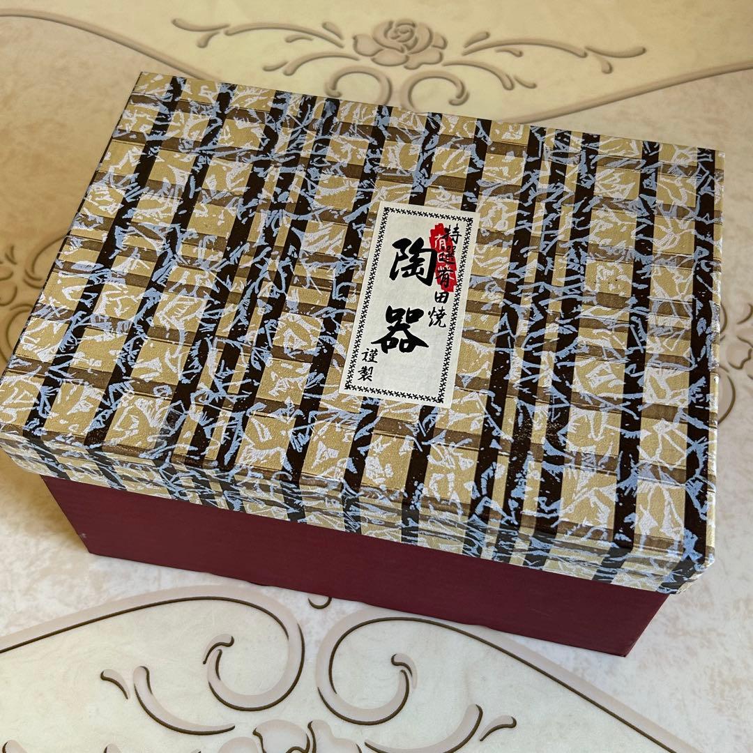 有田焼　仁祥窯　染付菊絵　長角皿揃　5枚セット　長皿　焼物皿　花詰　和食器　中皿