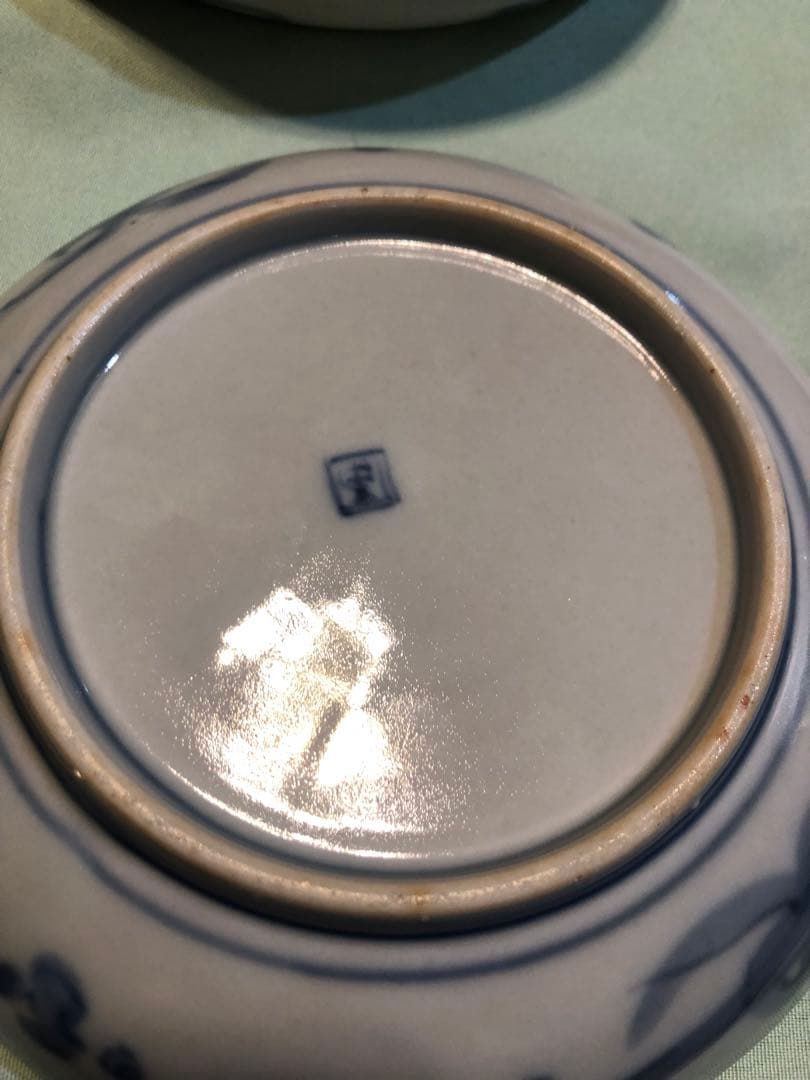 伊万里焼 染錦 松竹梅 中皿4枚 在銘 セット 美品