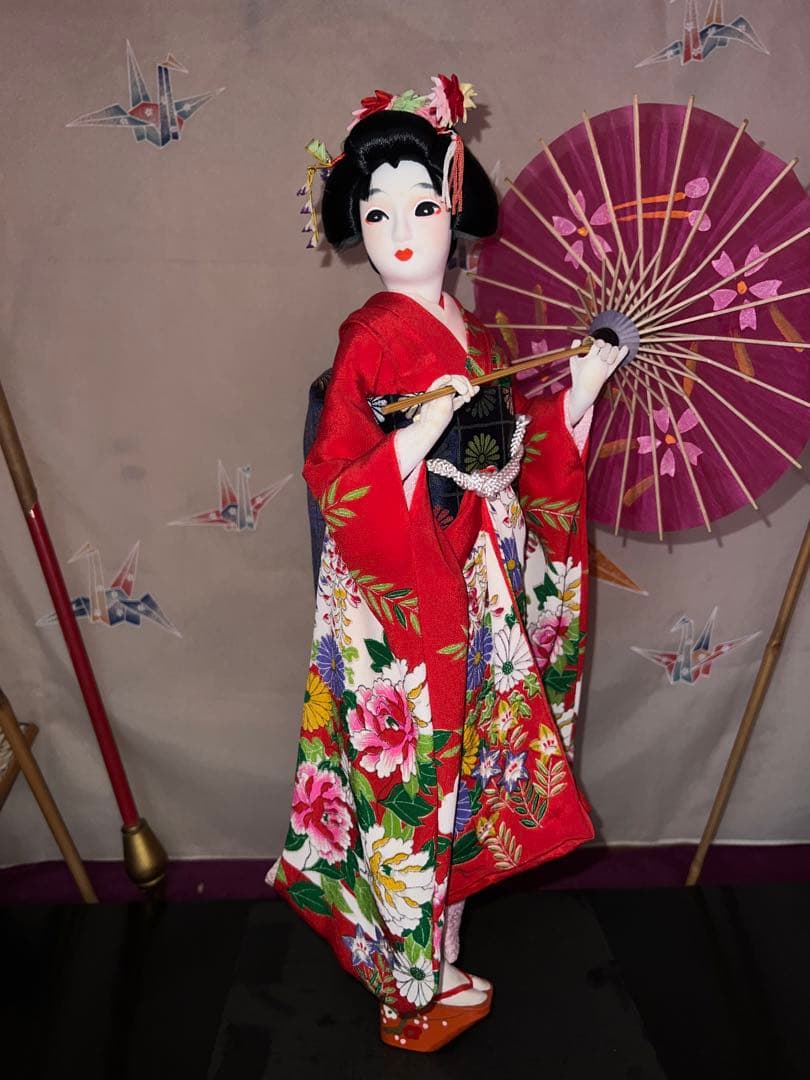 【縁起物】開き傘人形