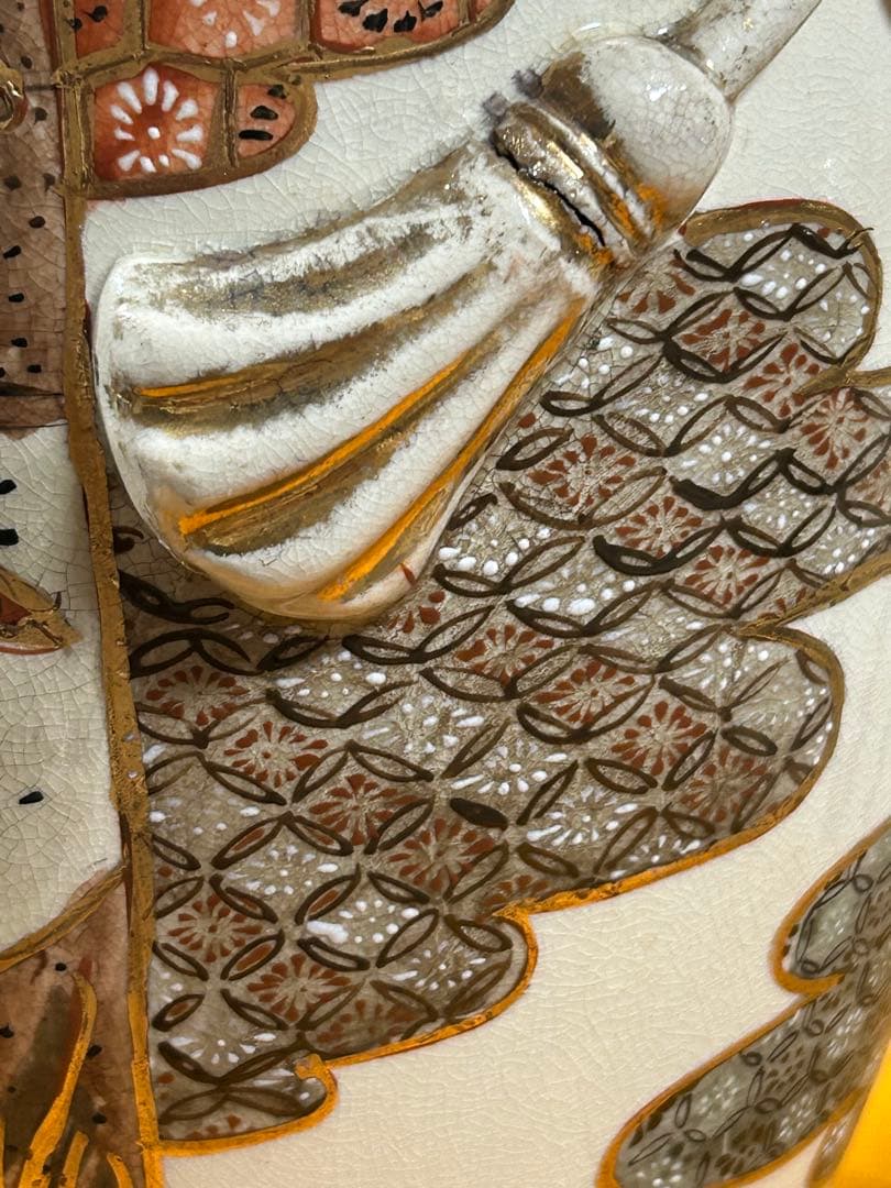 幕末　薩摩焼　金彩人物紋大瓶　高さ約41cm 共箱　送料込み250108