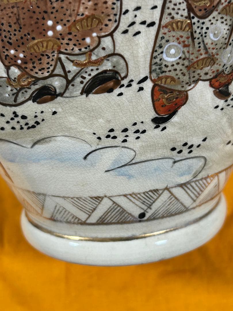 幕末　薩摩焼　金彩人物紋大瓶　高さ約41cm 共箱　送料込み250108