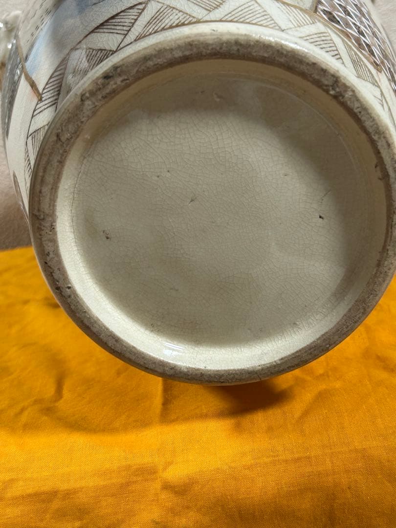 幕末　薩摩焼　金彩人物紋大瓶　高さ約41cm 共箱　送料込み250108