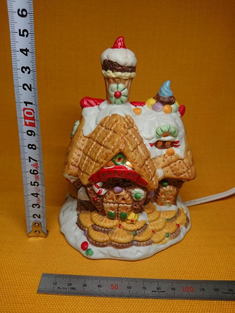 【美品】ハウス　ライト　ベーカリー　陶器　置物　インテリア　工芸品　A3215