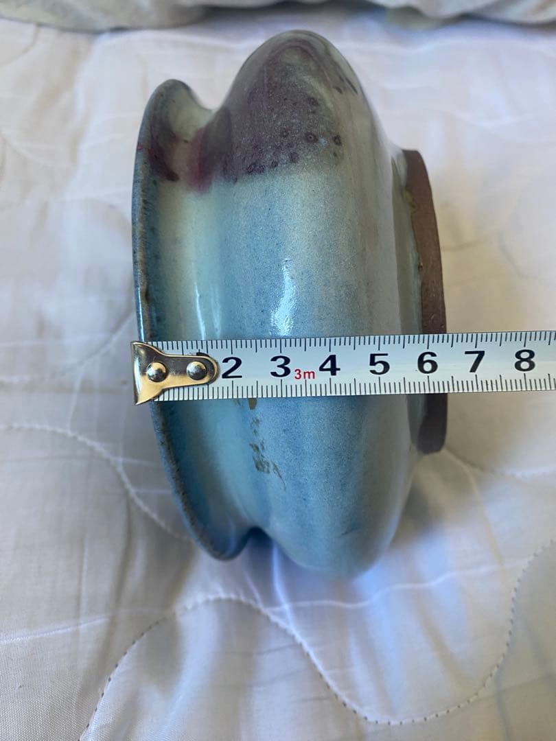 元代鈞窑鉢、香炉、紫斑釉变，青紫グラデーション 陶器ボウル