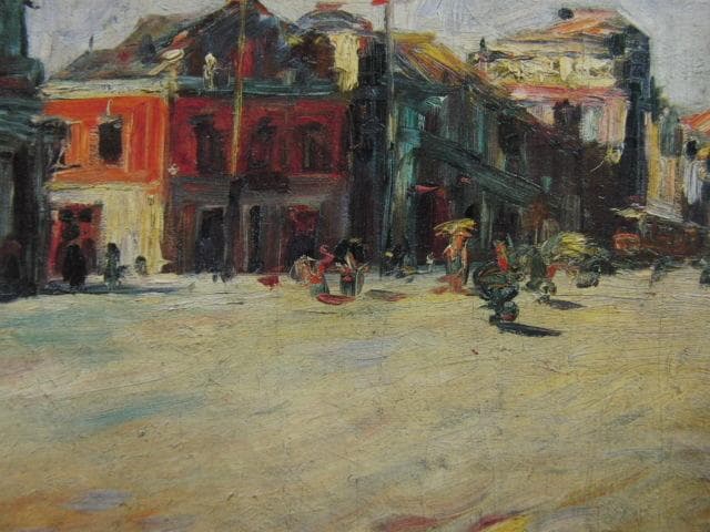 岸田劉生、街道（銀座風景）、希少画集画、新品高級額・額装付、状態良好