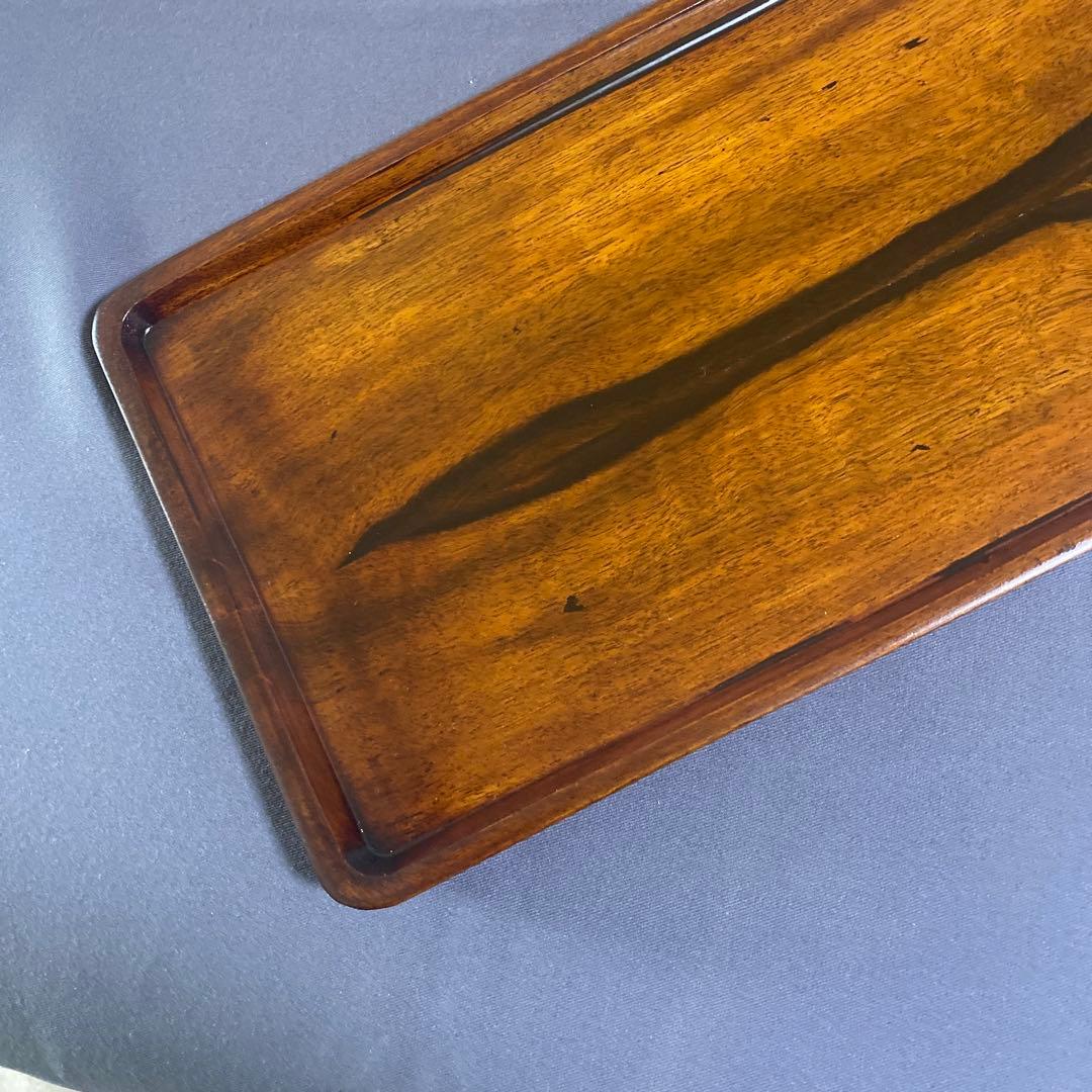 黒柿拭漆盆(くろがきふきうるしぼん) 394mm×198mm×19mm　№653