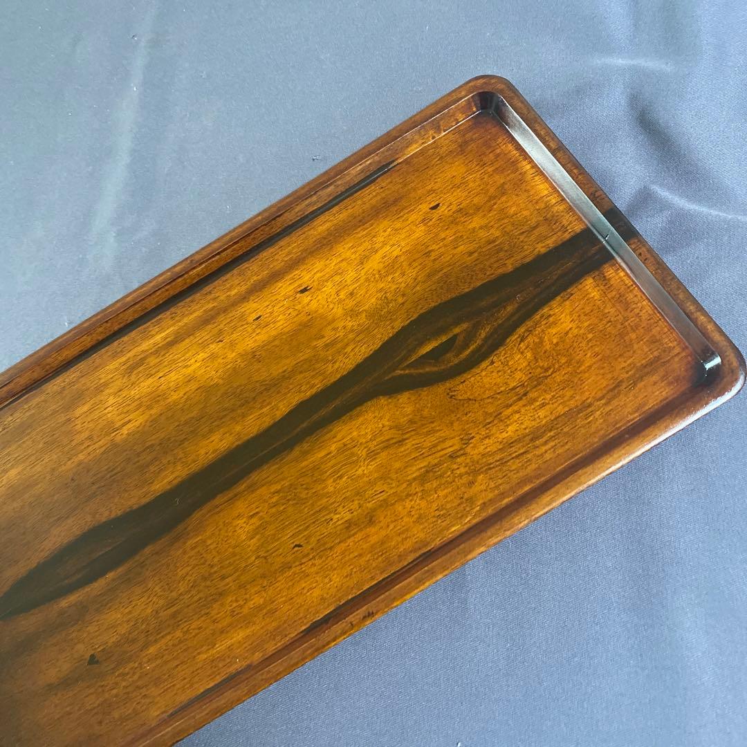 黒柿拭漆盆(くろがきふきうるしぼん) 394mm×198mm×19mm　№653